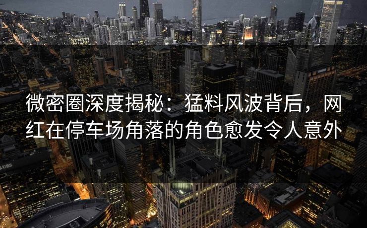 微密圈深度揭秘：猛料风波背后，网红在停车场角落的角色愈发令人意外