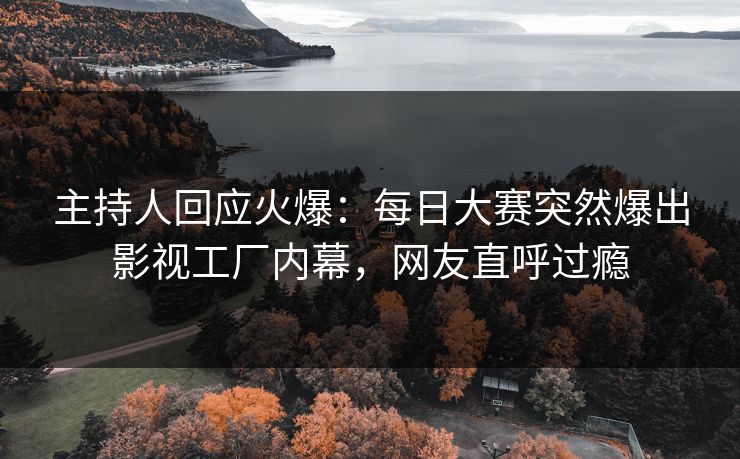 主持人回应火爆：每日大赛突然爆出影视工厂内幕，网友直呼过瘾
