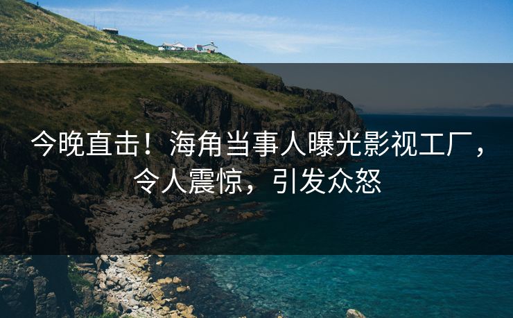 今晚直击！海角当事人曝光影视工厂，令人震惊，引发众怒